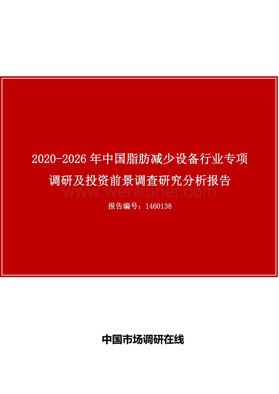 中国脂肪减少设备行业专项调研报告目录.docx_第1页