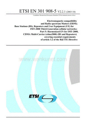 EN 301 908-5 V2.2.1 (2003-10)标准文件.doc