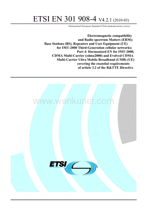 EN 301 908-4 V4.2.1 (2010-03)标准文件.doc