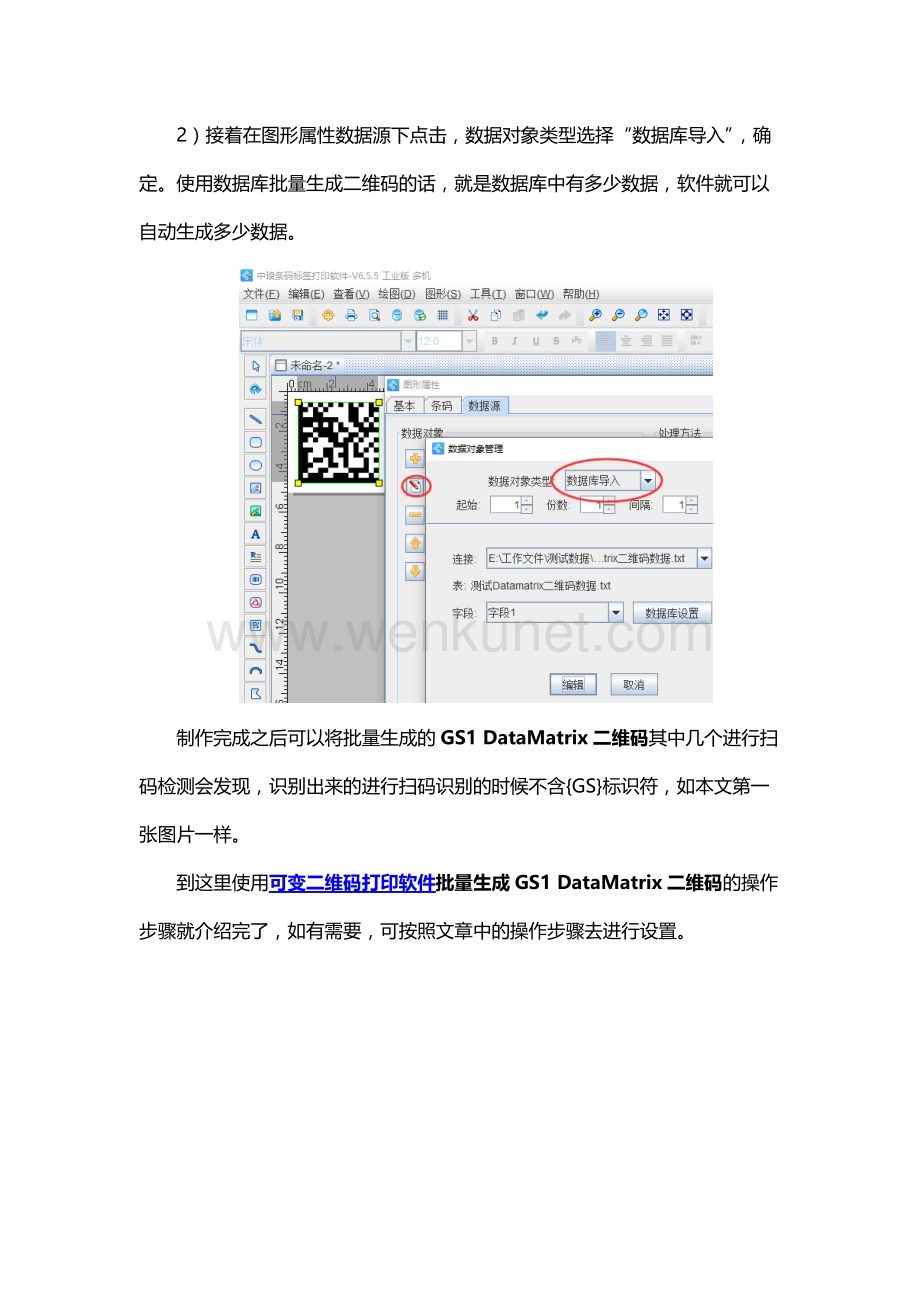 可变二维码打印软件如何批量生成GS1 DataMatrix二维码.docx_第3页