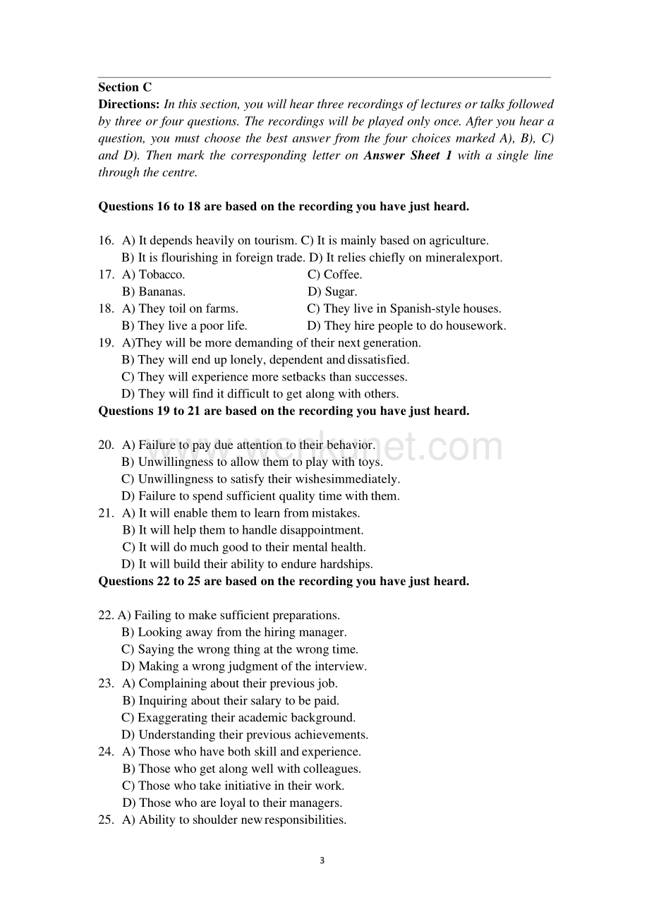 2021年12月英语六级真题（第2套）.pdf_第3页