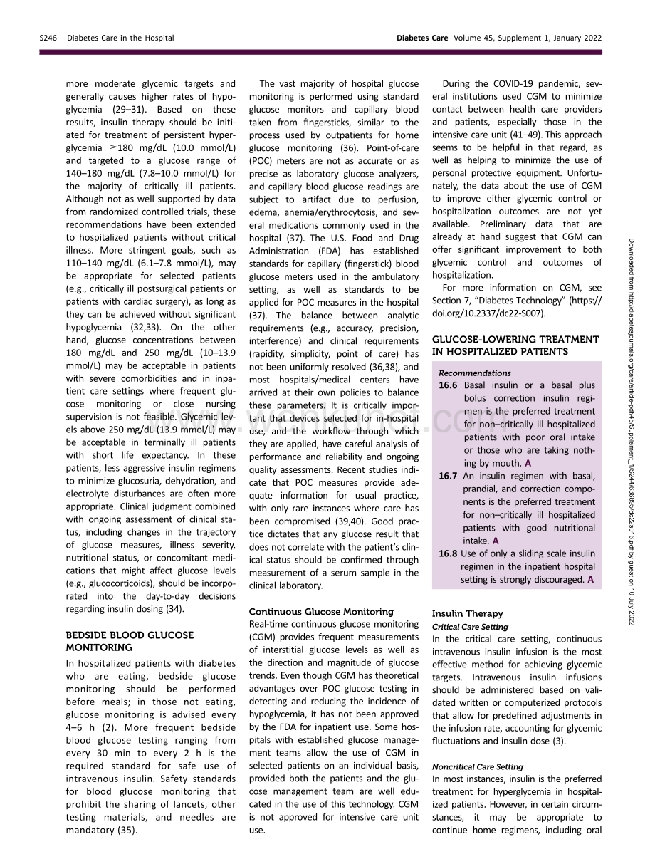 ADA医院的糖尿病护理：糖尿病的医疗护理标准(2022年).pdf_第3页