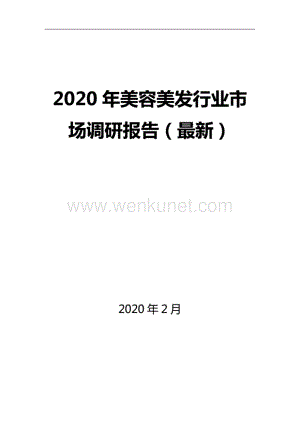 2020年美容美发行业市场调研报告(最新).pdf