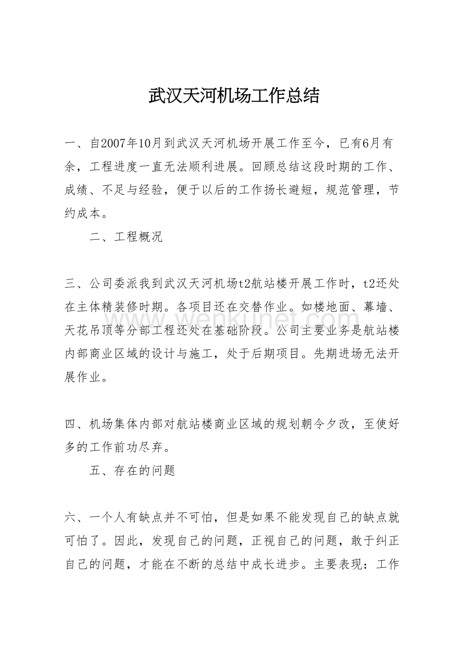 2022武汉天河机场工作总结.doc_第1页