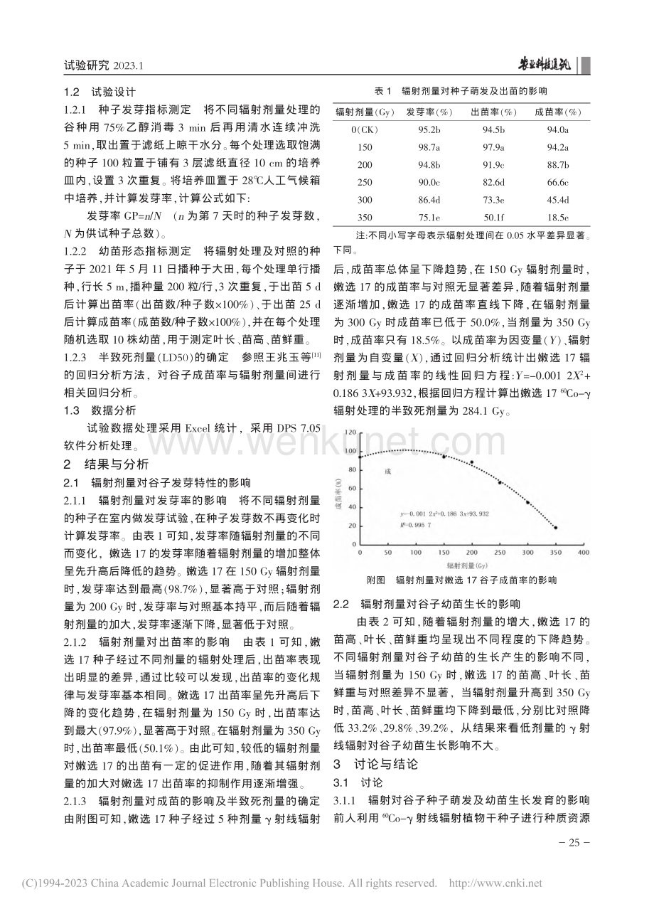 -(60)Co-γ射线对春谷的诱变效应研究_董扬.pdf_第2页