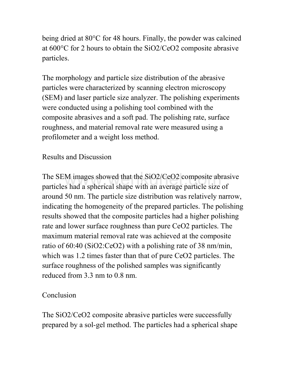纳米SiO2／CeO2复合磨粒的制备及其抛光特性研究.docx_第2页