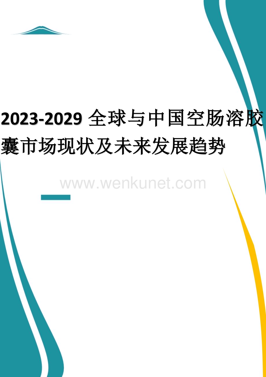 2023-2029全球与中国空肠溶胶囊市场现状及未来发展趋势.docx_第1页
