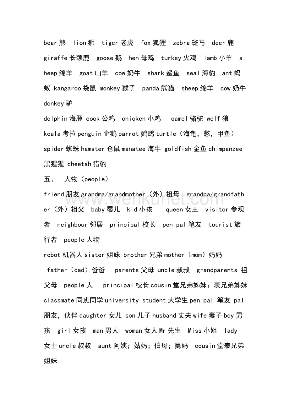 小学至初中英语单词分类表.doc_第2页