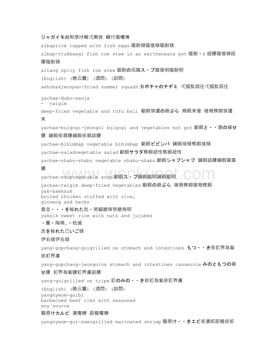 菜单在线英文翻译.txt_第1页