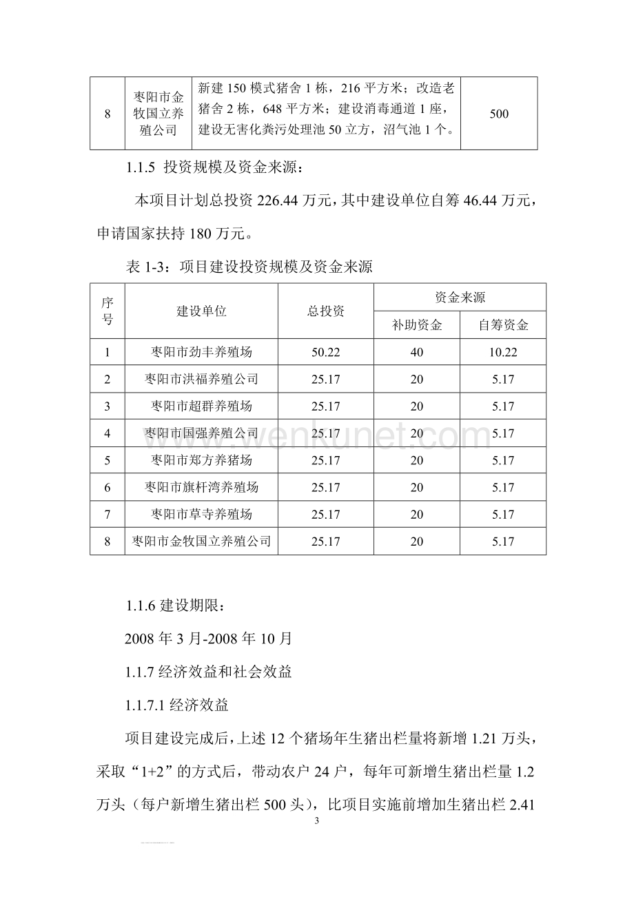 枣阳猪市生猪标准化规模养殖场建设项目可行性研究报告.doc_第3页