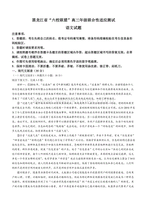 黑龙江省“六校联盟”2023-2024学年高三下学期联合适应性测试 语文 Word版含解析.docx