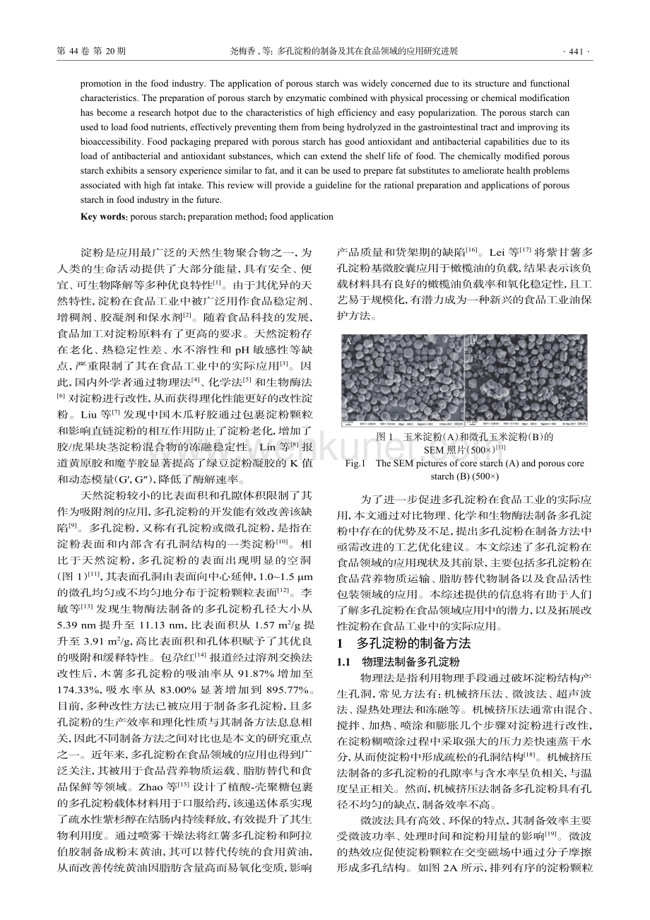 多孔淀粉的制备及其在食品领域的应用研究进展.pdf_第2页