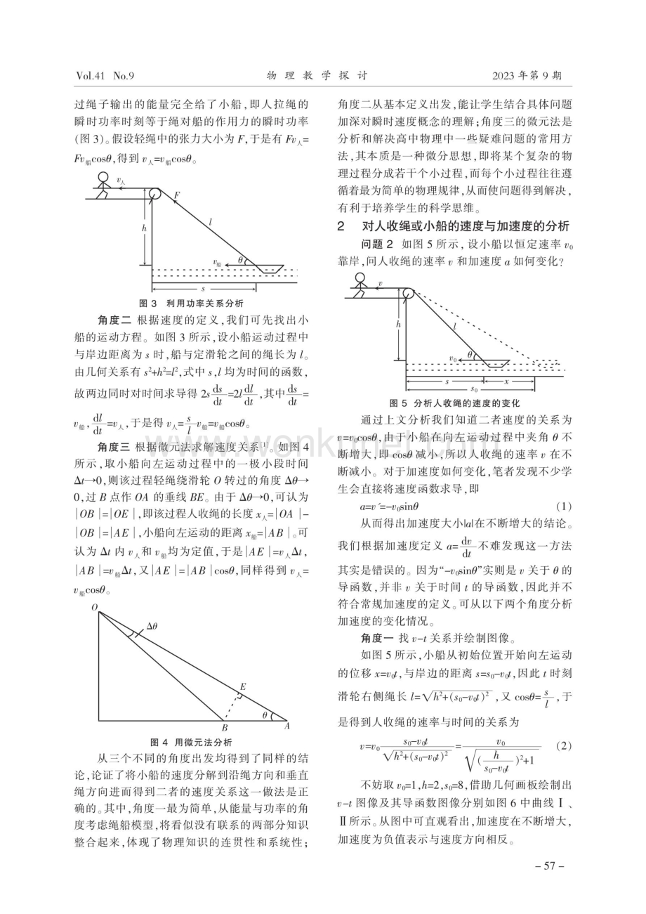 对绳船模型中关联速度和加速度变化的深入分析.pdf_第2页