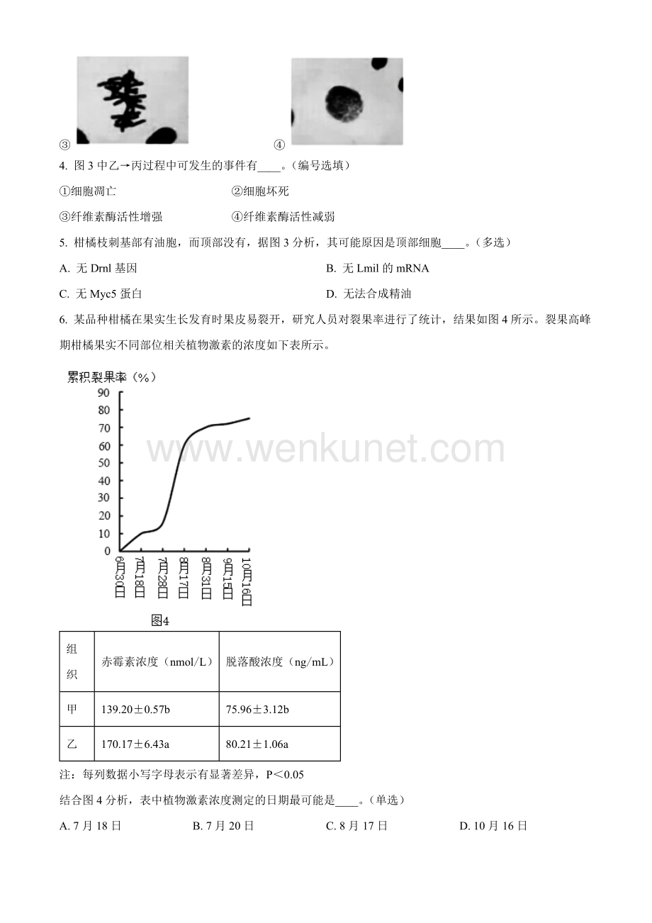 上海市青浦区2024届高三下学期二模试题 生物 Word版含解析.docx_第2页