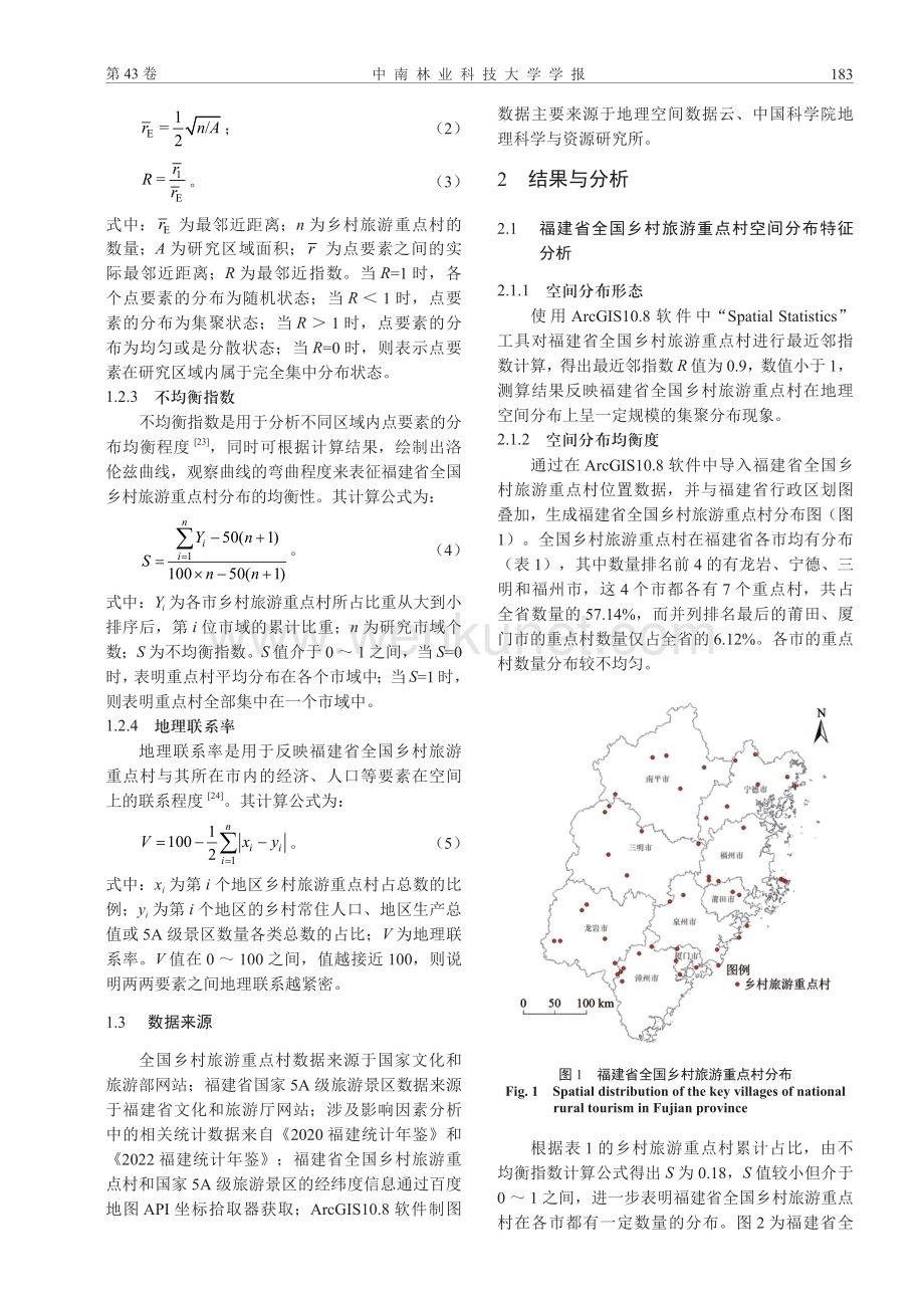 福建省全国乡村旅游重点村空间分布及影响因素.pdf_第3页