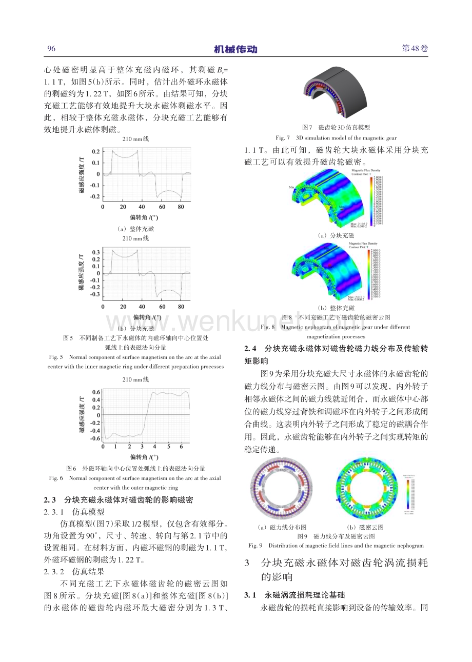 分块充磁永磁体对磁齿轮磁密及涡流损耗影响.pdf_第3页