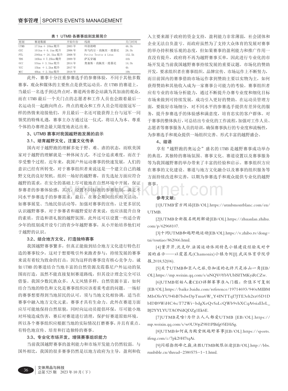 环勃朗峰越野赛发展历程、经验及启示.pdf_第3页
